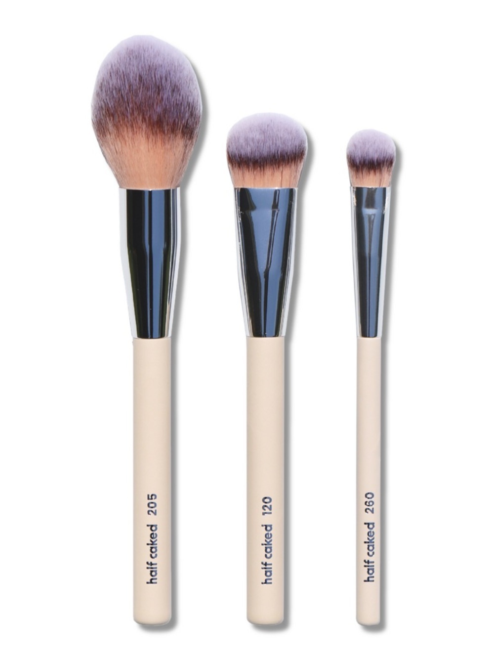 Half Caked Cream Handle 3-Piece Brush Set